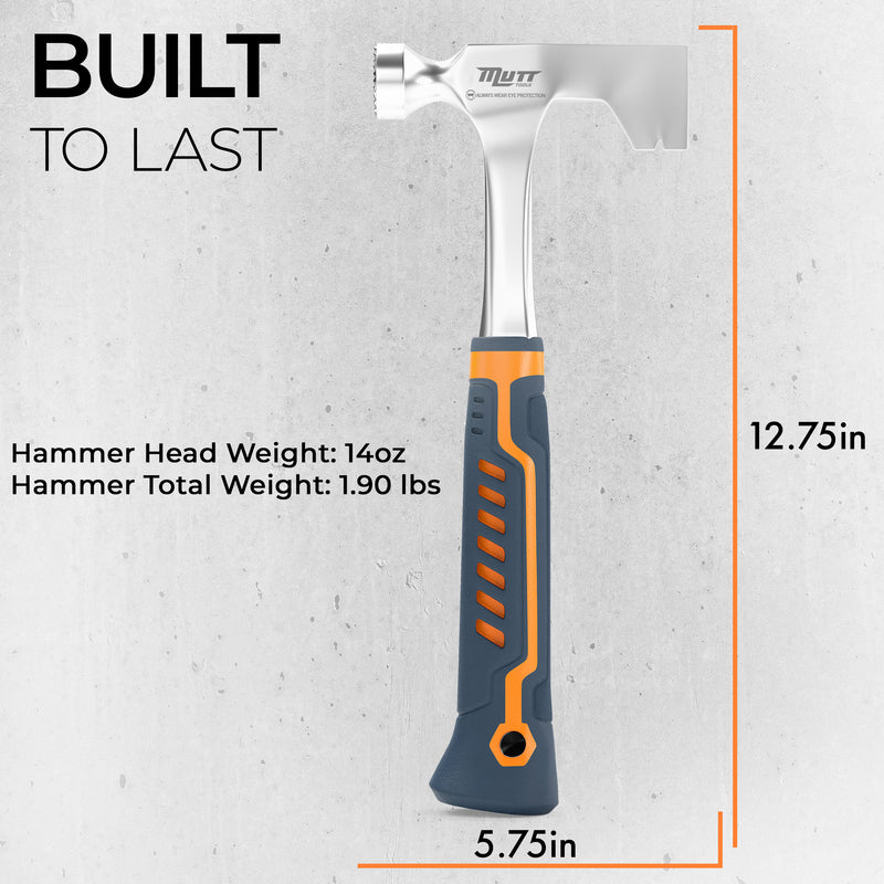 Drywall Hammer Hatchet – 14 Oz Hammer for Drywall – Lath Hammer